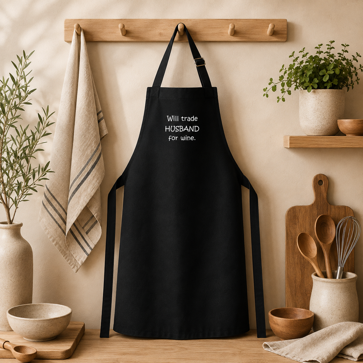 Apron Black Womens